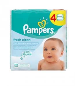 Pampers Fresh Clean Baby Wipes, Pack Of 4, 256-Piece