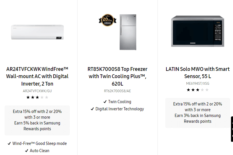 Samsung Home Appliances' discounts