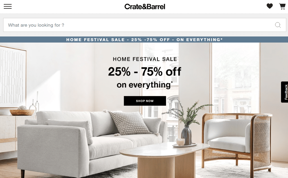 Crate and Barrel Coupons Exclusive up to 75 off + 5 Discount